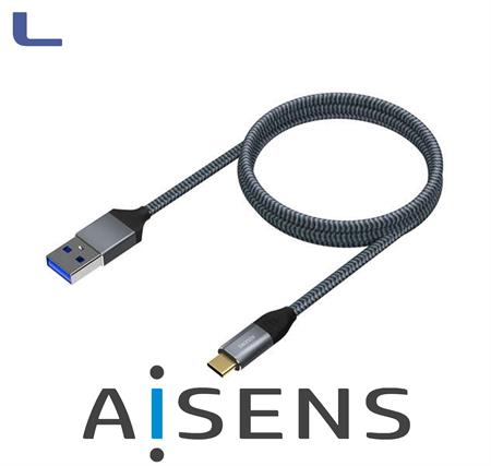 cavo usb A 3.1-usb type C 1 mt alluminio grigio aisens *572