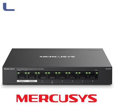 switch 8 porte gigabit 7 porte poe+ mercusys in metallo*491