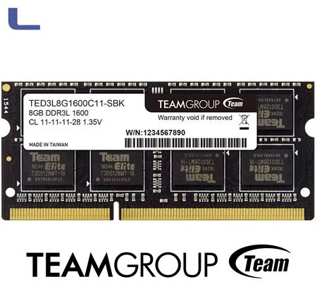 so-dimm ddr3l 1600mhz 8gb 1.35v team group *434