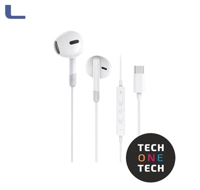 auricolare earphone white connettore type c tech one tech * 572 auricolare earphone white connettore type c tech one tech * 572
