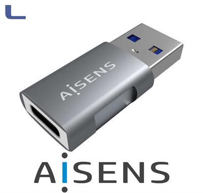 adattatore  usb type C maschio-usb femmina 10g grigio 3.2 aisens
