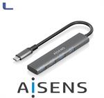 HUB usb-c maschio 3.1 a 4x usb-a femmina 15cm grigio aisens*572