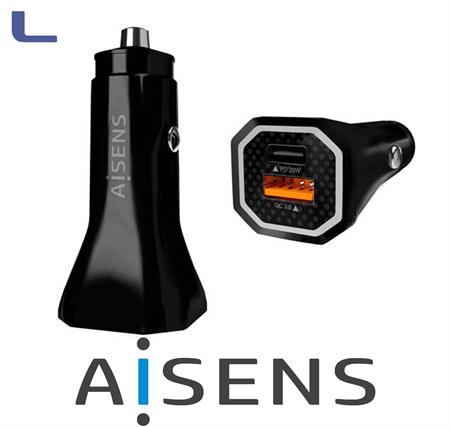 alimentatore da auto 38W 1xUSB-C PD3.0 20W 1xUSB-A 18W  Aisens