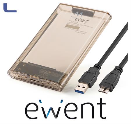 box esterno trasparente per hdd sata 2.5 usb 3.2 gen1 ewent*021
