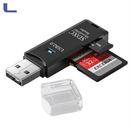 card reader stick sd/micro sd usb 2.0 usb A  black *774