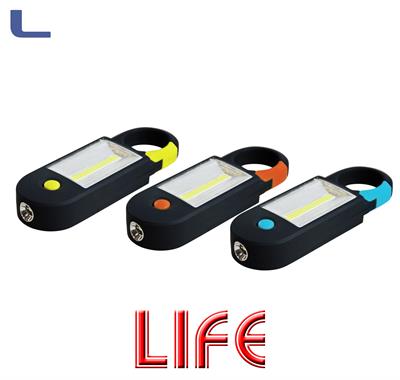 lampada da lavoro COB led (3xAAA) arancione/giallo/blu *107