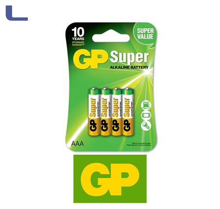 4 batterie ministilo AAA super alkaline 1.5v GP *572