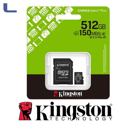 micro sd xc 512gb + adattatore sd class 10 hd video kingston*434