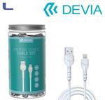 30 cavi usb lightning 1m 2.1a bianco in barattolo devia* 491
