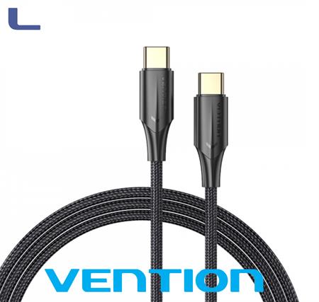 cavo usb 2.0 3a 60w type c  m-m 0.5m black vention * 572
