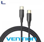 cavo usb 2.0 3a 60w type c  m-m 0.5m black vention * 572