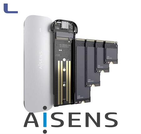 box esterno ssd m.2 NVMe usb 3.2 gen2 type c aisens argento *572