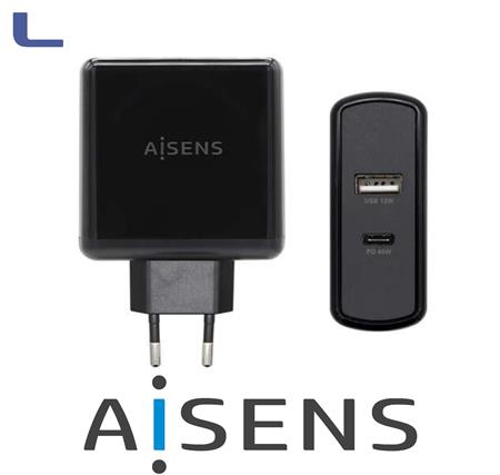 alimentatore type c+usb-a 57w aisens black * 527