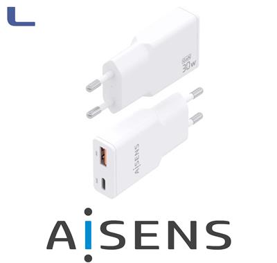 alimentatore spina italiana 30w GaN type c usb a aisens *572