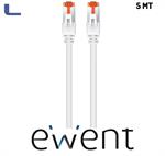 cavo patch slim cat 6 rame u/utp bianco 5mt ewent *021