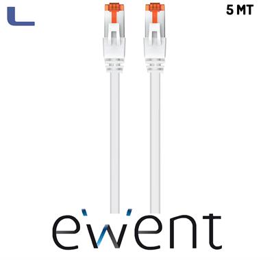 cavo patch slim cat 6 rame u/utp bianco 5mt ewent *021