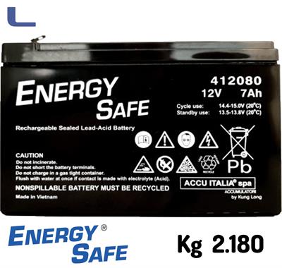 batteria al piombo 12v 7ah energy safe  faston piccolo * 742