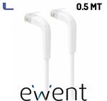 cavo patch slim cat 6a piegevole rame u/utp bianco 0.5mt ewent*0