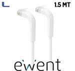 cavo patch slim cat 6a piegevole rame u/utp bianco 1.5mt ewent