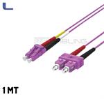 cavo fibra ottica multimodale OM4 50-125 LC-SC 1mt viola *021