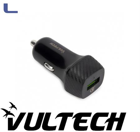 alimentatore da auto 1xUSB-A 18w nero vultech