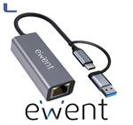 adattatore lan usb a-type c  ethernet 10/100/1000 ewent *021