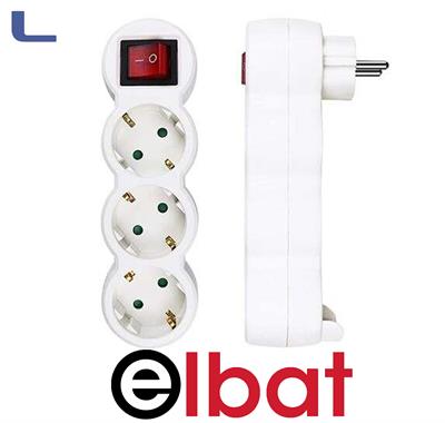 presa di alimentazione 3 posti schuko bianca elbat* 572