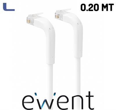 cavo patch slim cat 6a piegevole rame u/utp bianco 0.2 mt ewent