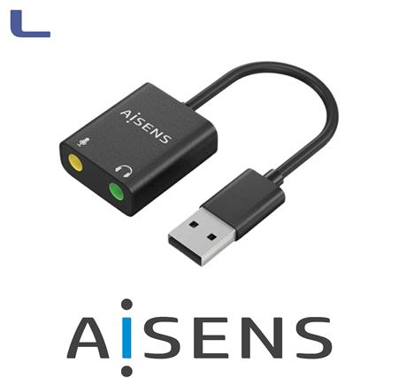 adattatore audio usb-2xjack 3.5 audio 48KHz 10cm aisens *572