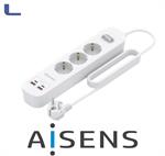 presa multipla 3 posti schuko 2type-c 2usb-a bianca aisens *572