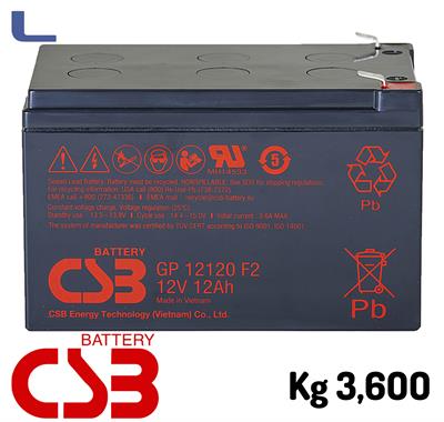 batteria al piombo 12v 12ah csb faston grande *329