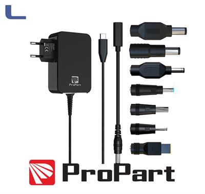 alimentatore 90w type c + 7 connettori nero propart *491