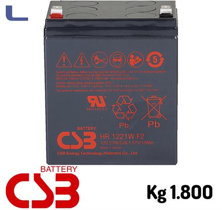 batteria al piombo 12v 5.1ah csb faston grande *329