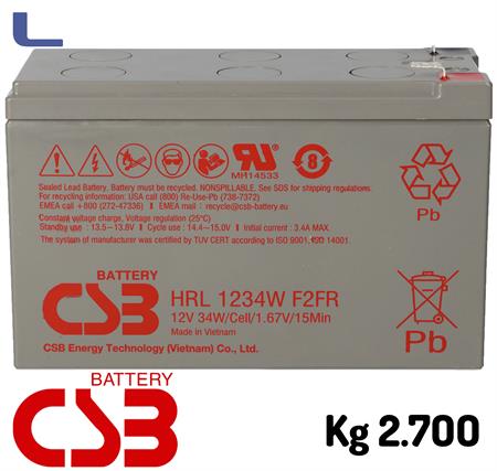 batteria al piombo 12v 9ah csb long life faston grande *329