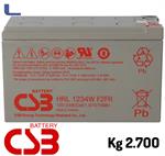 batteria al piombo 12v 9ah csb long life faston grande *329