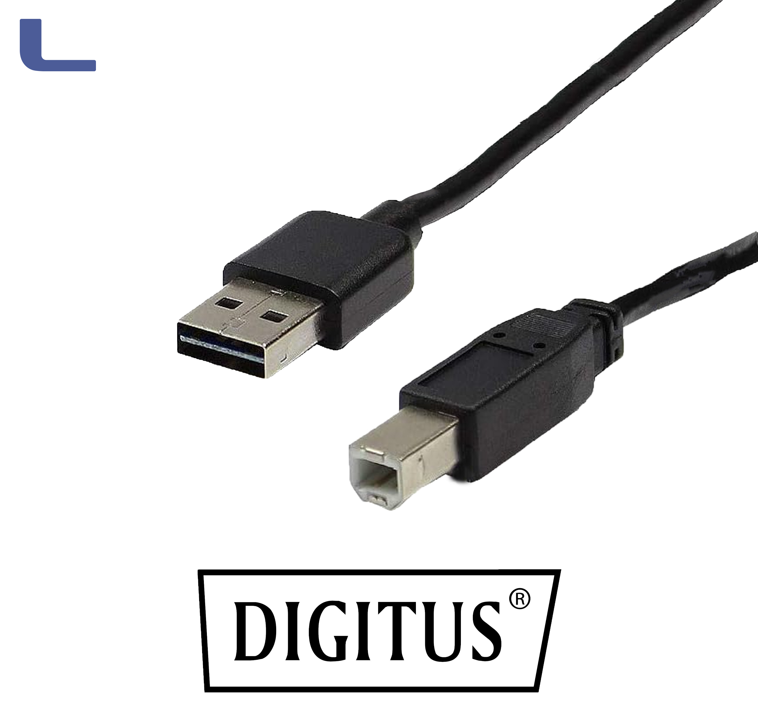 cavo usb 2.0 A/B M/M 5mt per stampante digitus black *215 - Usb