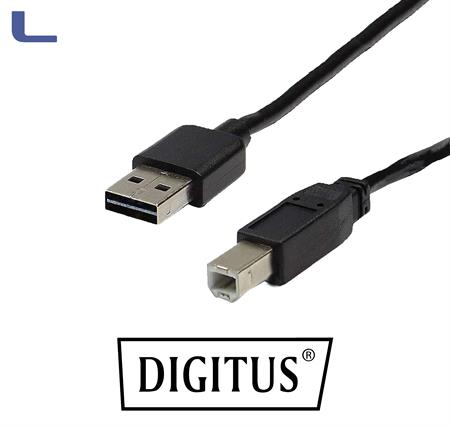 cavo usb 2.0 A/B M/M 5mt per stampante digitus black *215