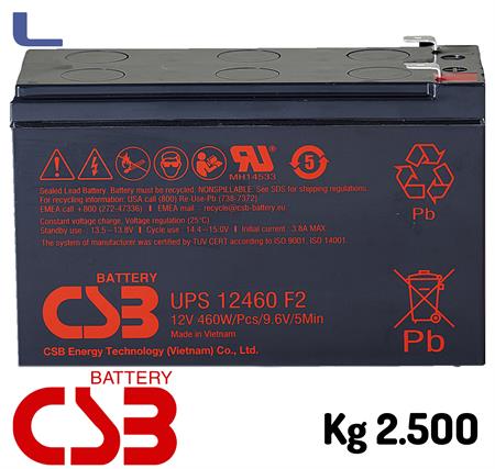 batteria al piombo 12v 9ah csb faston grande *329