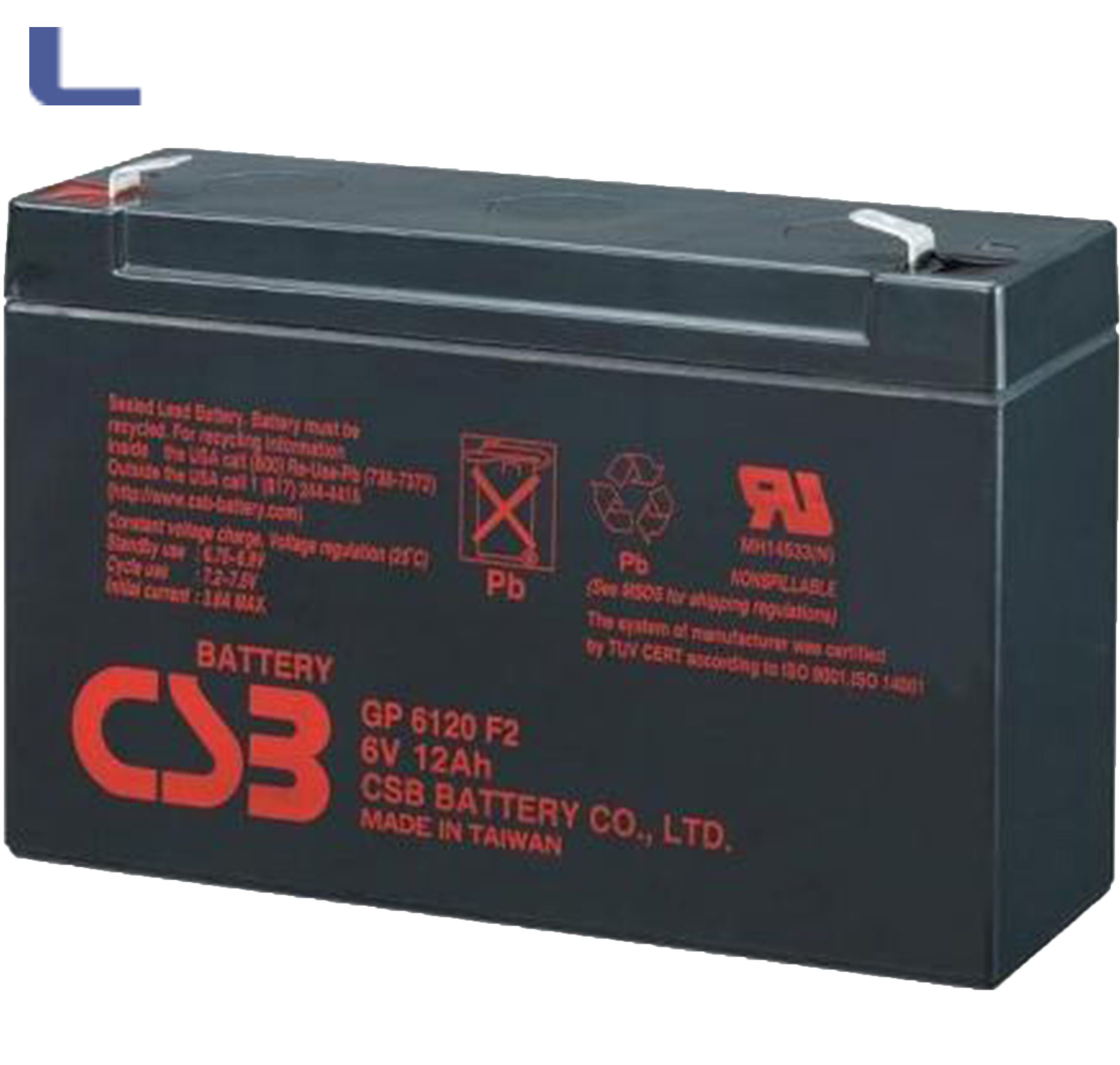batteria al piombo 6v 12ah csb faston grande *329 - Batterie