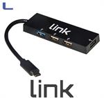 hub usb 1 usb 3.0 + 3 usb 2.0 connet. type C black link *215