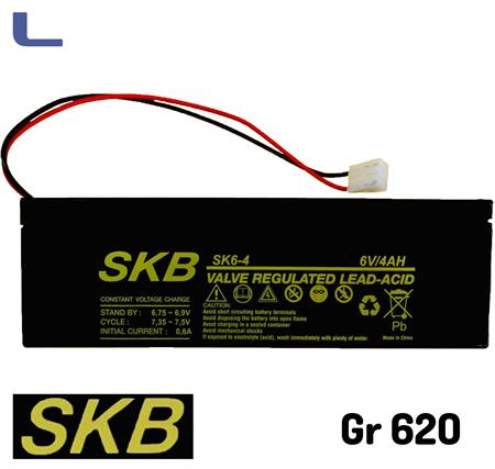 batteria al piombo 6v 4ah cavo beghelli skb *431