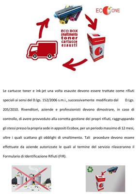 raccolta toner esausti ecobox contenitore + busta *380