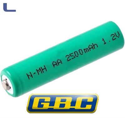 batteria n-mh aa 1.2v 2500mah gbc RECHARGEABLE *431