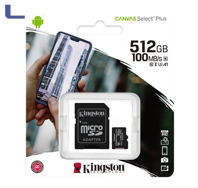 micro sd xc 512gb + adattatore sd class 10 hd video kingston*301