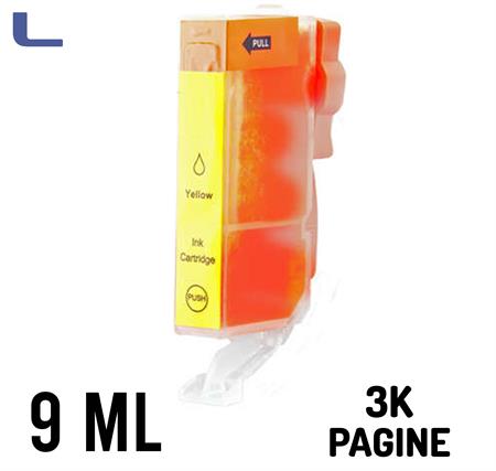 canon compatibile cli-521 mp540 620 980 ip3600 4600 yellow 10ml