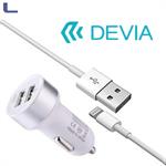 alimentatore 2 usb da auto 5v 2a + cavo lightning devia 1mt *491