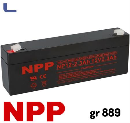 batteria al piombo 12v 2.3ah npp faston piccolo *329