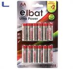 10batterie stilo aa alkaline 1.5v elbat + 2gratis *572