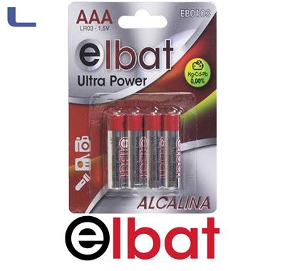 4 batterie ministilo AAA alkaline 1.5v elbat *572