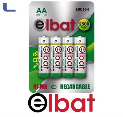 batteria n-mh aa 2500mah blister 4pz. elbat RECHARGE *572